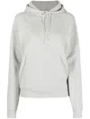 Saint Laurent Cassandre Embroidered Cotton Hoodie In Gris Chine