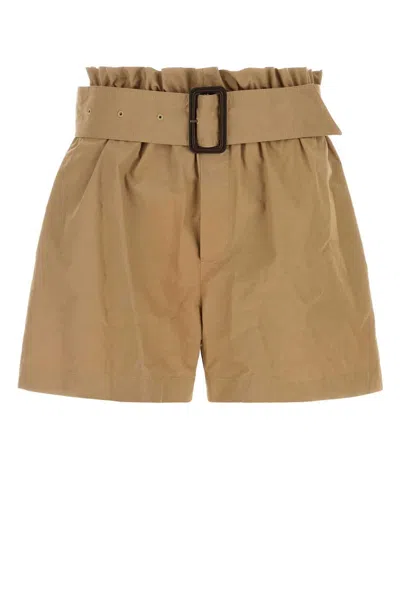 Saint Laurent Women's Belted Bermuda Shorts In Cannelle