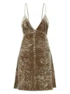Saint Laurent Women Biscuit Velvet Mini Dress