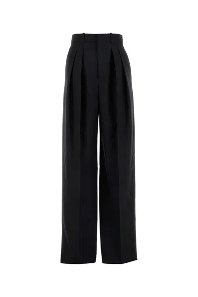 Saint Laurent Women Black Canvas Pant In Blue