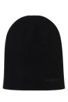 Saint Laurent Cashmere Embroidered Logo Beanie In Black