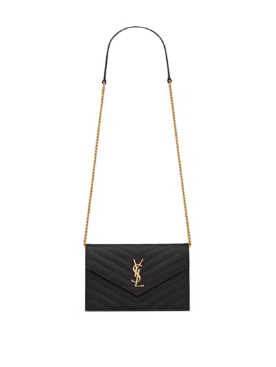 Saint Laurent Black Cassandre Crossbody Bag