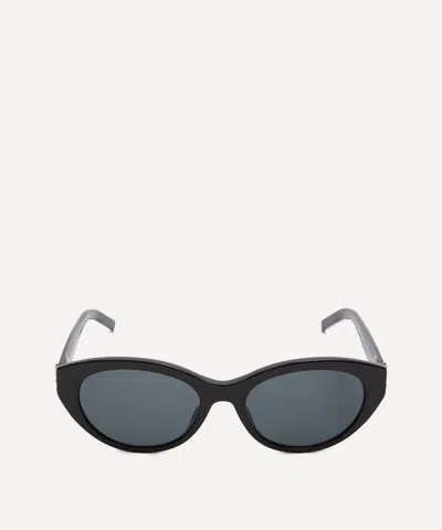 Saint Laurent Women's Black Cat-eye Logo Sunglasses