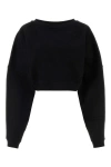 Saint Laurent Black Cotton Sweatshirt In Black