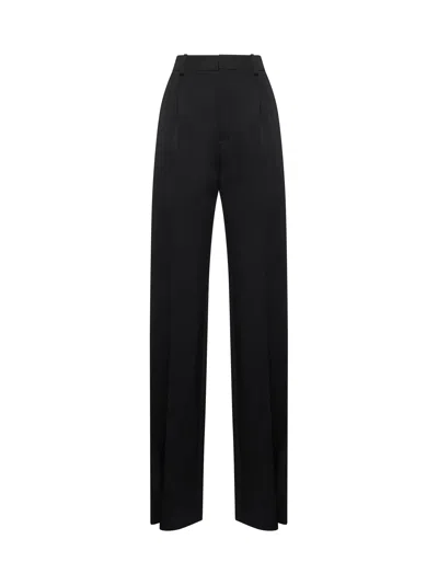 Saint Laurent Women Black Grain De Poudre Tuxedo Trousers