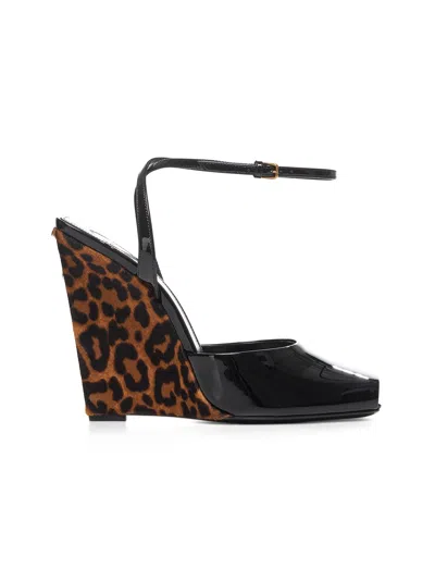 Saint Laurent Women Black La Scandale Wedges