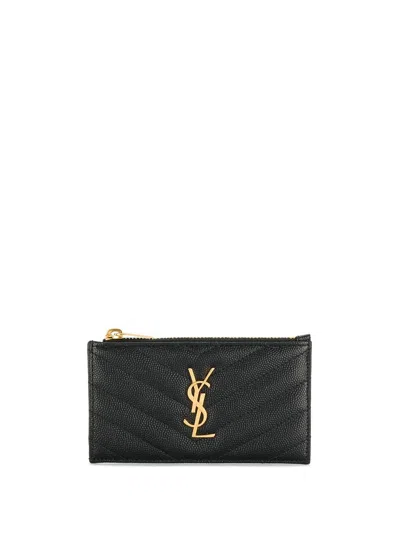 Saint Laurent Women's Black Leather Handbag For Ss24 In Gold