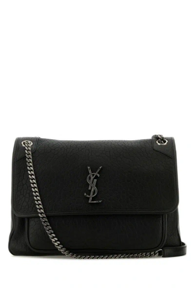 Saint Laurent Women Black Leather Large Niki Bag
