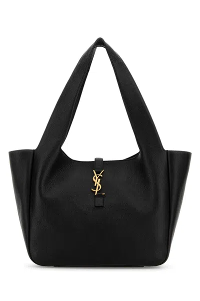Saint Laurent Women Black Leather Le 5 Ã 7 Bea Shopping Bag