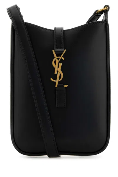 Saint Laurent Women Black Leather Le 5 Ã 7 Crossbody Bag