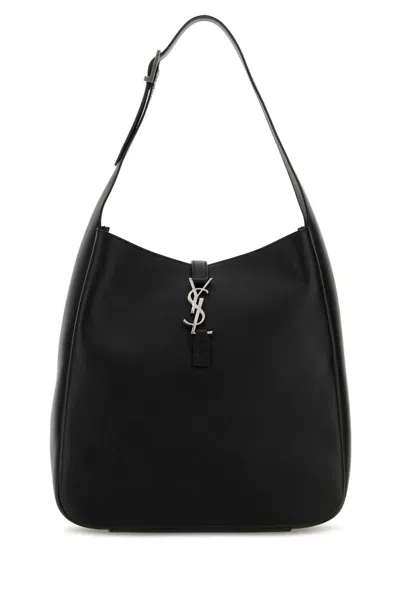 Saint Laurent Women Black Leather Le 5 Ã 7 Shoulder Bag