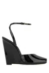 Saint Laurent Women Black Leather Le Scandal Sandals