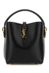 Saint Laurent Women Black Leather Mini Le 37 Bucket Bag In Black