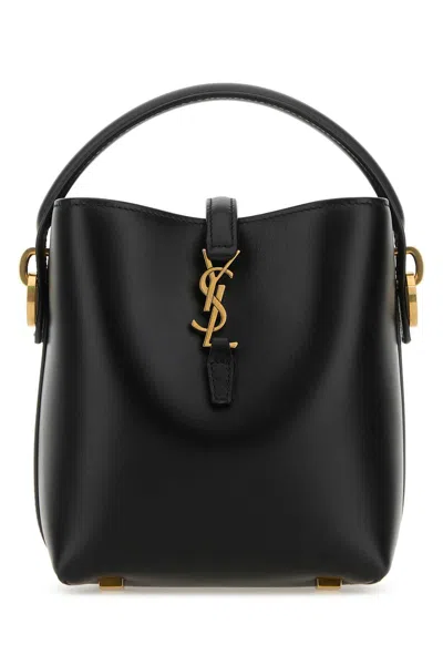 Saint Laurent Women Black Leather Mini Le 37 Bucket Bag