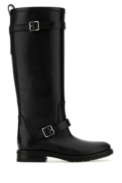 SAINT LAURENT SAINT LAURENT WOMEN BLACK LEATHER RIVER BOOTS