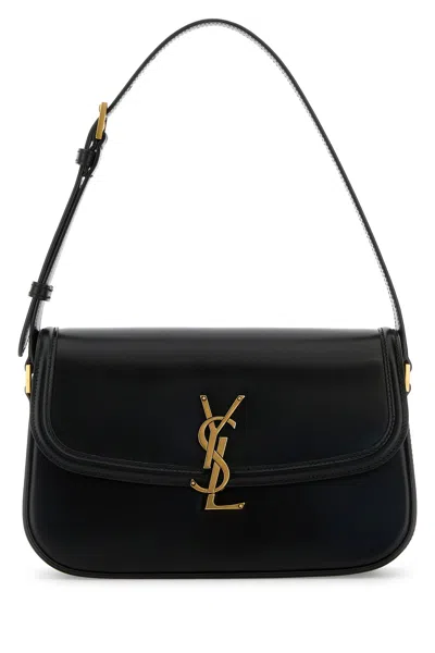 Saint Laurent Women Black Leather Solferino Shoulder Bag