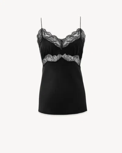 SAINT LAURENT WOMEN'S BLACK LINGERIE TOP