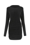Saint Laurent Woman Black Nylon Blend Mini Dress In Black