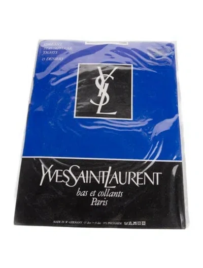 Pre-owned Saint Laurent Women's Black Nylon Yves  Stockings