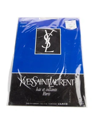 Pre-owned Saint Laurent Women's Black Nylon Yves  Stockings
