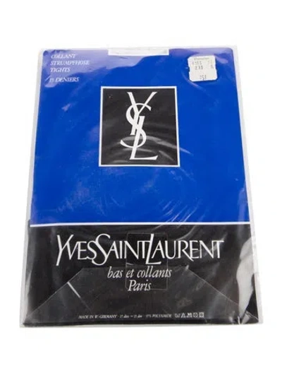 Pre-owned Saint Laurent Women's Black Nylon Yves  Stockings