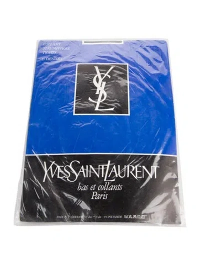 Pre-owned Saint Laurent Women's Black Nylon Yves  Stockings