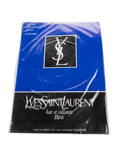 Pre-owned Saint Laurent Women's Black Nylon Yves  Stockings