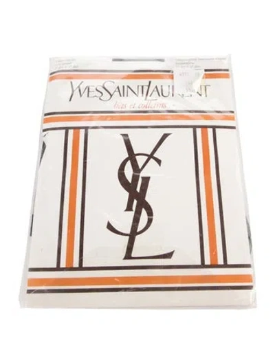 Pre-owned Saint Laurent Women's Black Nylon Yves  Stockings