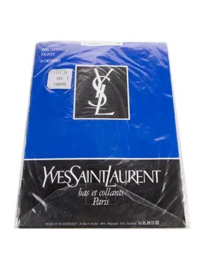 Pre-owned Saint Laurent Women's Black Nylon Yves  Stockings