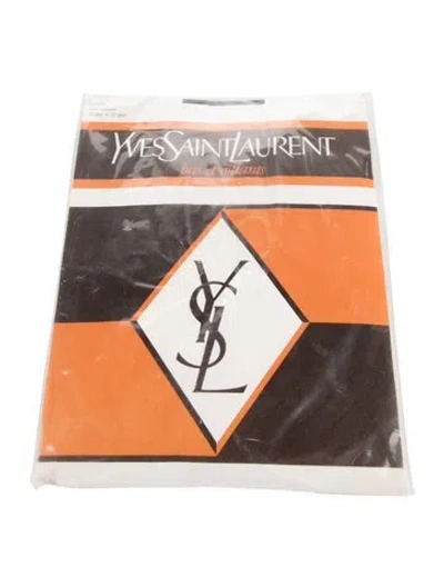 Pre-owned Saint Laurent Women's Black Nylon Yves  Stockings