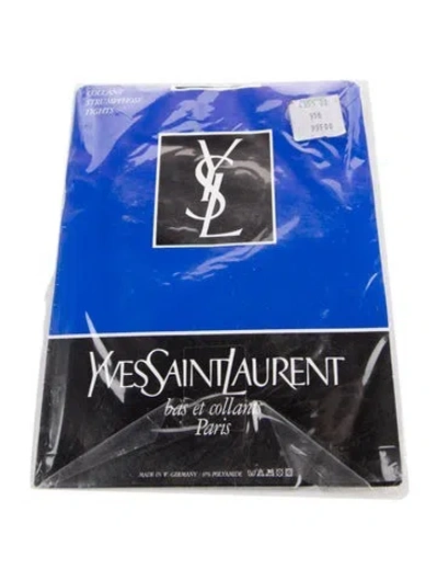 Pre-owned Saint Laurent Women's Black Nylon Yves  Stockings