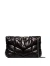 Saint Laurent Women's Black Puffer Bag S Silver Logo In Nero