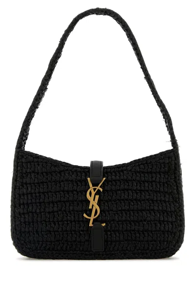 Saint Laurent Women Black Raffia Mini Le 5 Ã 7 Handbag