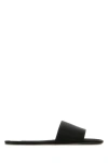 Saint Laurent Black Satin Carlyle Slippers In Black