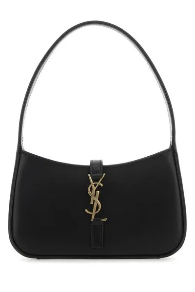Saint Laurent Mini Black Leather Hobo Handbag For Women