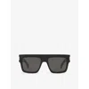 Saint Laurent Womens Black Sl628 Square-frame Acetate Sunglasses In Black