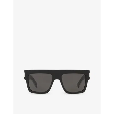 Saint Laurent Womens Black Sl628 Square-frame Acetate Sunglasses