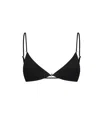 Saint Laurent Women Black Stretch Viscose Triangle Bra