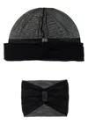 Saint Laurent Hosiery Beanie Set In Black