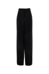 Saint Laurent Grain De Poudre Wool Wide-leg Pants In Black