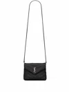 Saint Laurent Logo-plaque Leather Crossbody Bag In Black