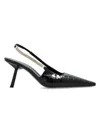 Saint Laurent Blake Slingback Pumps In Black Shiny Calfskin In Black