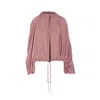 Saint Laurent Flared Oversize Knitwear Tie Detail In Pink