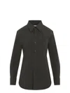 Saint Laurent Bottle Green Cotton And Linen Shirt
