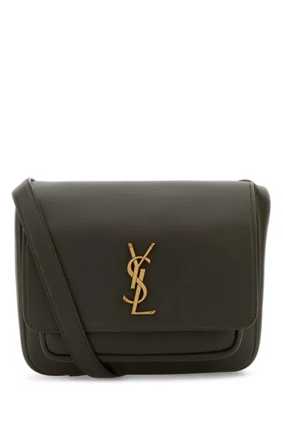 Saint Laurent Women Bottle Green Leather Niki Crossbody Bag
