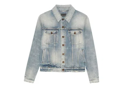 Pre-owned Saint Laurent Women's Boyfriend Denim Jacket In Hilton Sky Blue