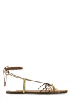 Saint Laurent Babylone Embellished Metallic Leather Sandals