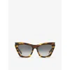 Saint Laurent Womens Brown Sl214 Kate Cat-eye-frame Acetate Sunglasses In Brown