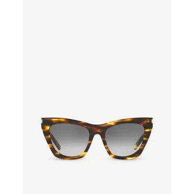 Saint Laurent Kate Cat-eye Frame Sunglasses In Brown