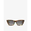 Saint Laurent Womens Brown Sl276 Mica Cat-eye Frame Acetate Sunglasses In Brown